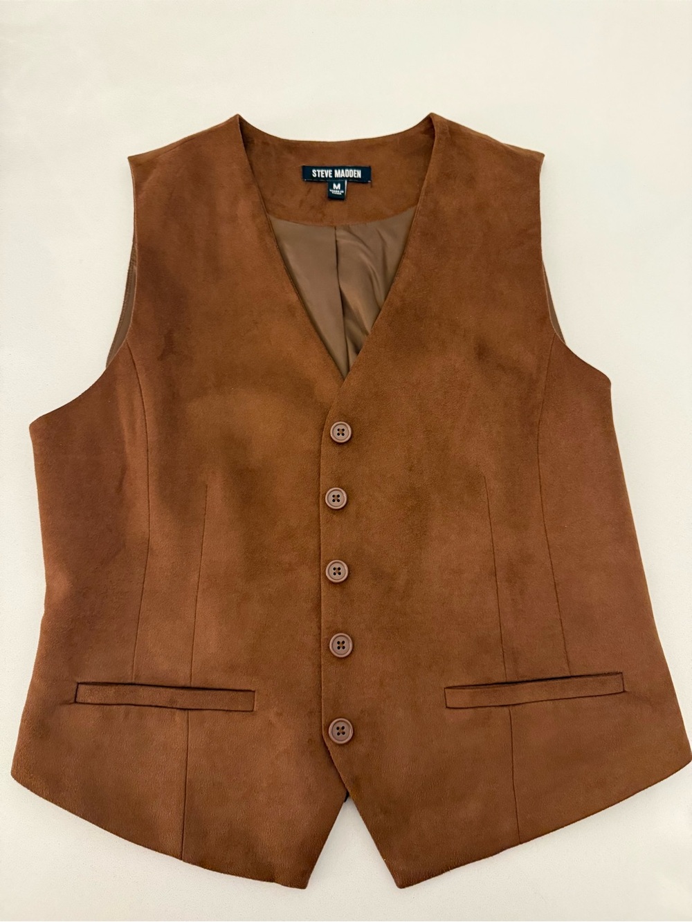 Steve Madden Chestnut Brown Suede Vest